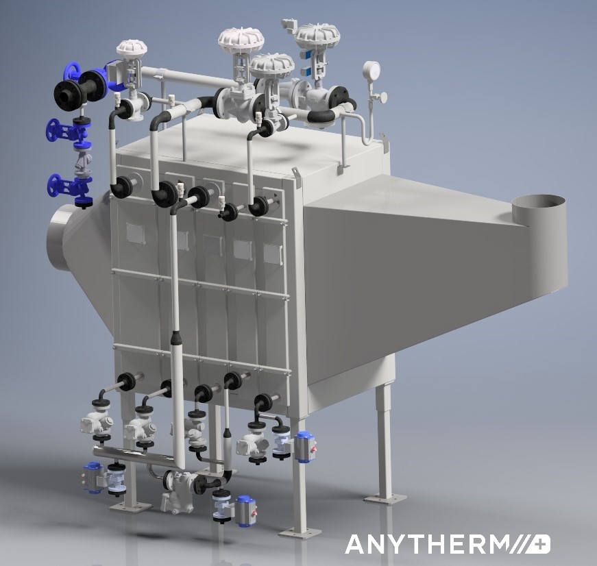 STEAM AIR HEATER UNIT INCL. ARMATURES AND PIPING